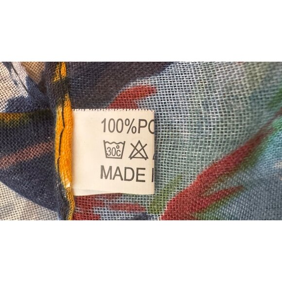 2/$30 Bohemian Geometric Tassel Scarf Navy Orange Blue Cotton And Linen - Picture 14 of 15